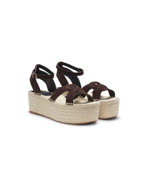 Boss Black Suede Espadrilles With Double B Monogram