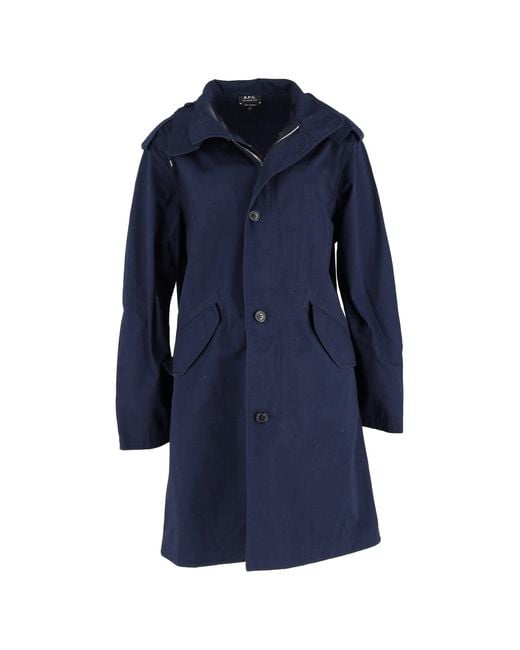 A.P.C. Blue A. P.C. Hooded Parka Coat