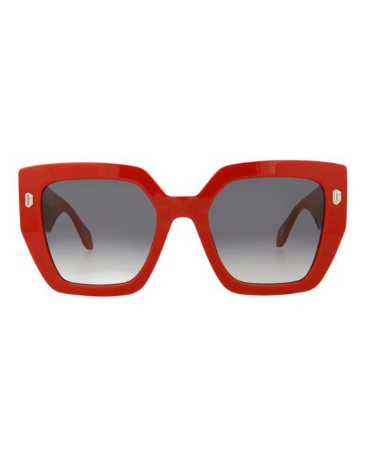 Just Cavalli Red Square-frame Acetate Sunglasses