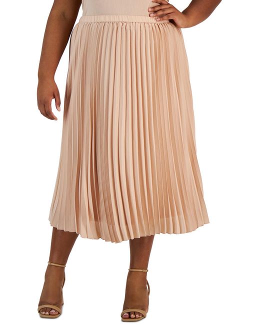 Anne Klein Pink Midi Pleated Pleated Skirt