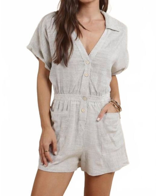 Sadie & Sage Gray Mojave Button Romper