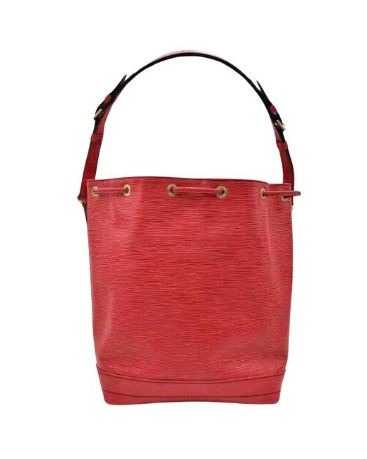 Louis Vuitton Red Noe Leather Shopper Bag (pre-owned)