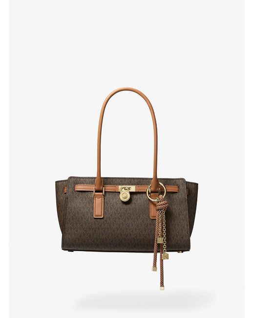 Michael Kors White Hamilton Moderne Small Signature Logo Satchel