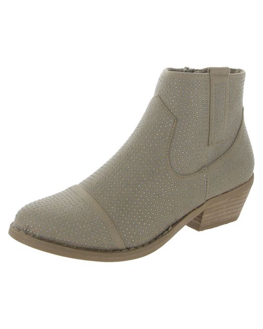 Report Collection Gray Damzel Studded Faux Suede Dress Boots