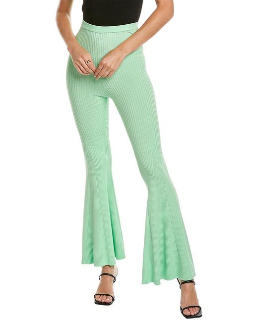 Self-Portrait Green Self-Portrait Ribbed Pant