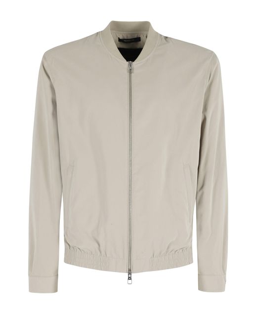 Montecore Natural Microfiber Ribbed-Collar Polyester Bomber Jacket for men