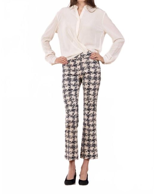 Avenue Montaigne Blue Houndstooth Leo Pant