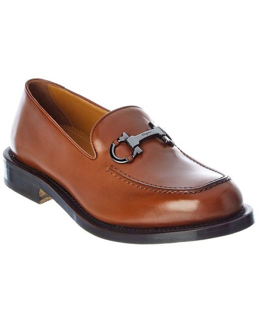 Ferragamo Brown Porto Leather Loafer for men