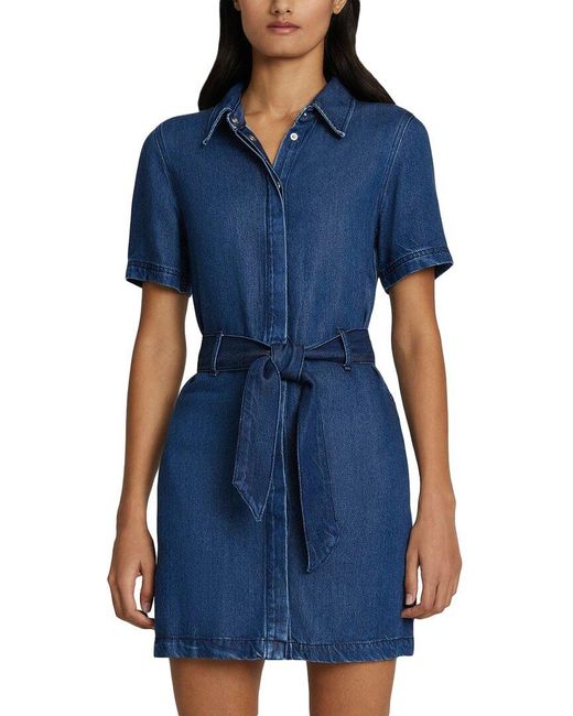 7 For All Mankind Blue Belted Shirtdress