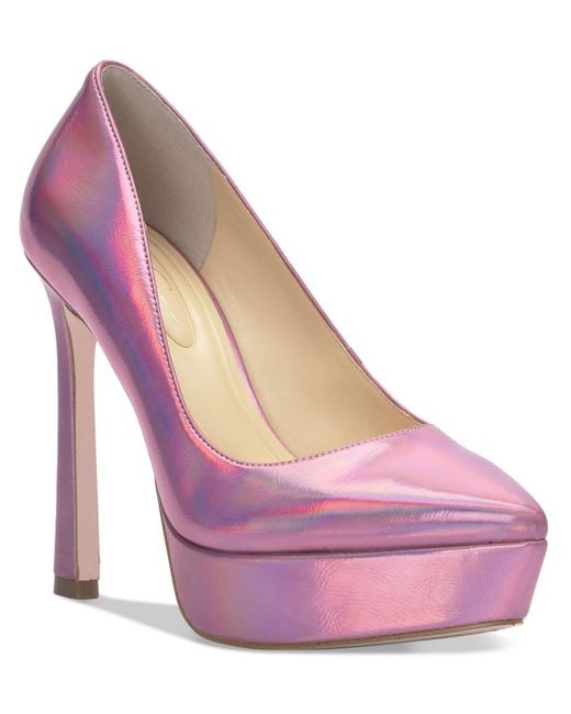 Jessica Simpson Pink Jariah Iridescent Almond Toe Platform Heels