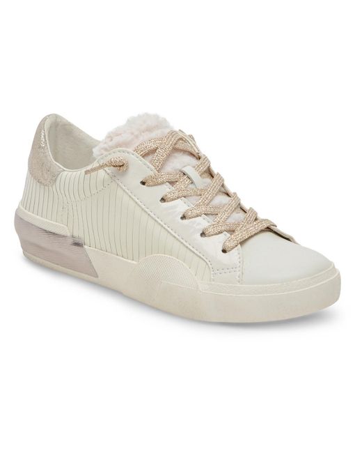 Dolce Vita White Zina Plush Cushioned Footbed Lifestyle Fashion Sneakers