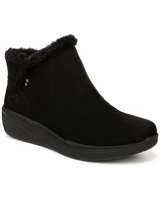 Ryka Black Nimbus Faux Fur Lined Manmade Shearling Boots