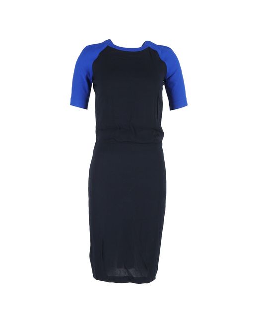 A.L.C. Blue A. L.C. Open Back Color-Block Midi Dress