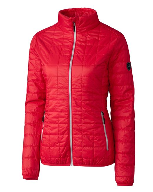 Cutter & Buck Red Rainier Primaloft Eco Insulated Full Zip Puffer Jacket
