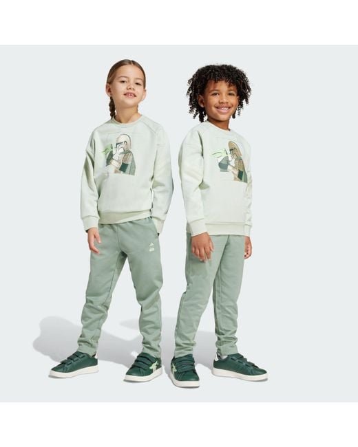 Adidas Green Kids' Star Wars Mandalorian Jogger Set for men