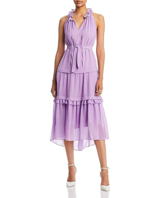 Kobi Halperin Purple Vale Tiered Long Maxi Dress
