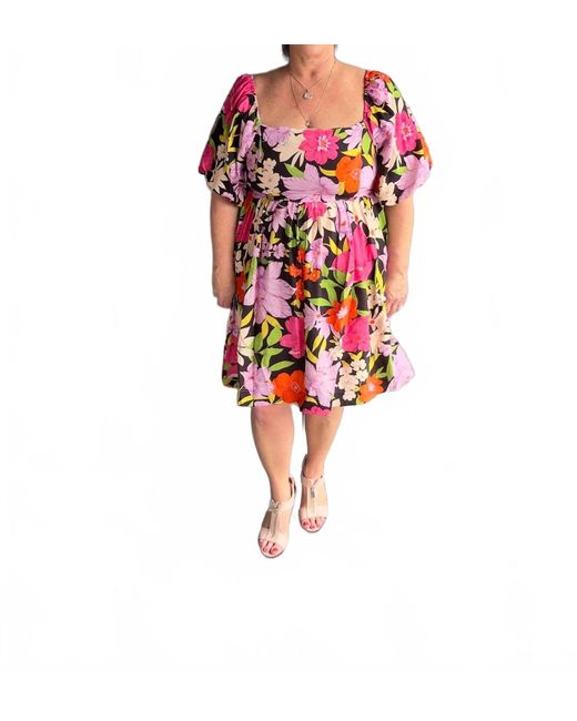 Umgee Red Tropical Dreams Babydoll Dress