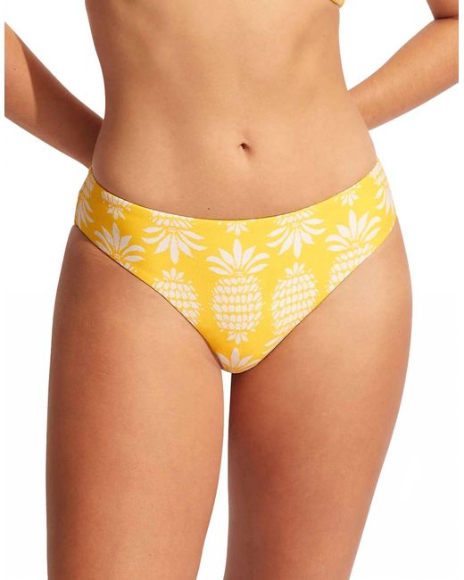 Seafolly Yellow Corsica Retro Bikini Bottom