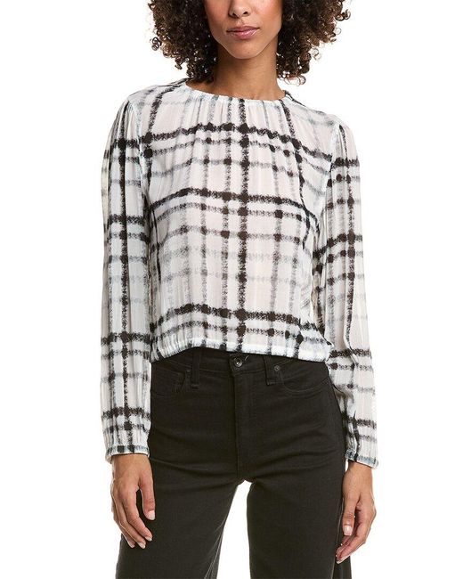 Bella Dahl Gray Elastic Shirred Top