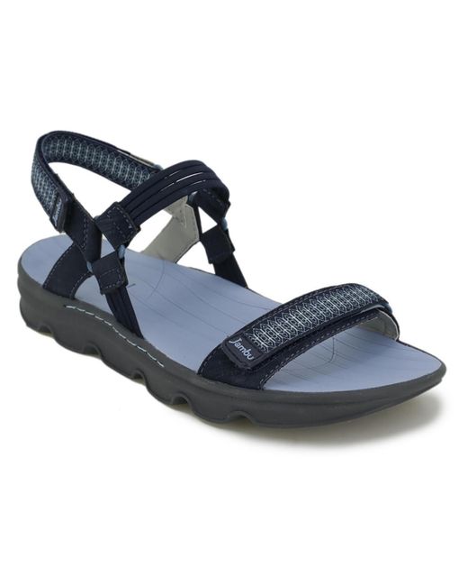 Jambu Blue Seaside Water Ready Vegan Cushioned Footbed Ankle Strap Sport Sandals