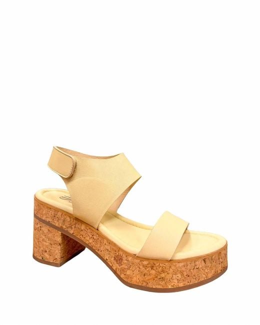 Softwaves Natural Ivette Leather Platform Sandals