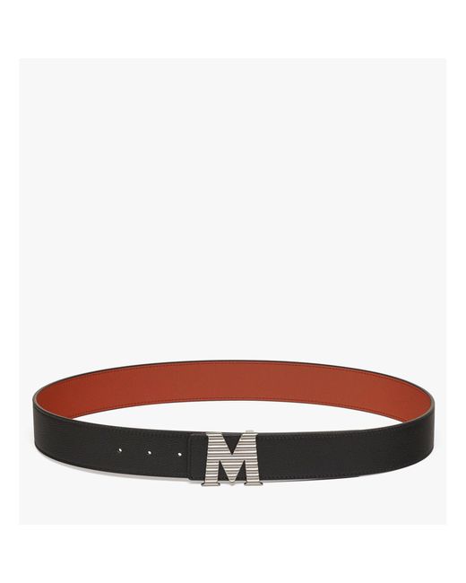 MCM Brown Claus Fluted M Reversible Belt 1.5" for men