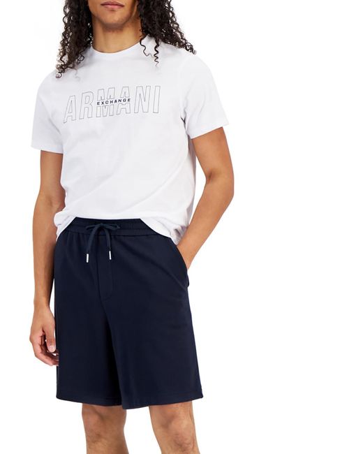 Armani Exchange Blue Drawstring Short Bermuda Shorts for men