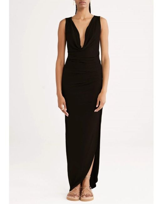 RUMER Enya Maxi Dress in Black | Lyst