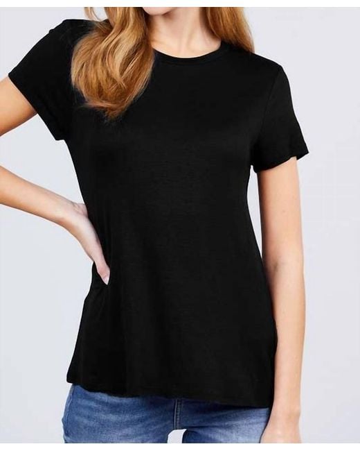 Active Basic Black Eliza Cotton Jersey Top