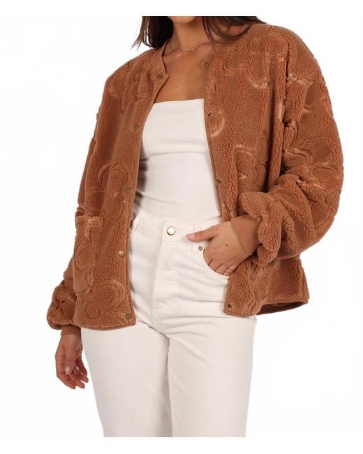 By Together Brown Flower Pattern Button Down Jacket