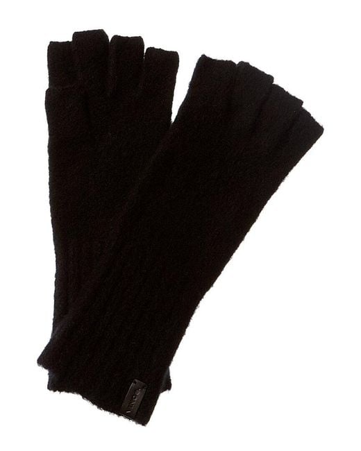 Vince Felt Long Cashmereblend Fingerless Gloves in Black Lyst