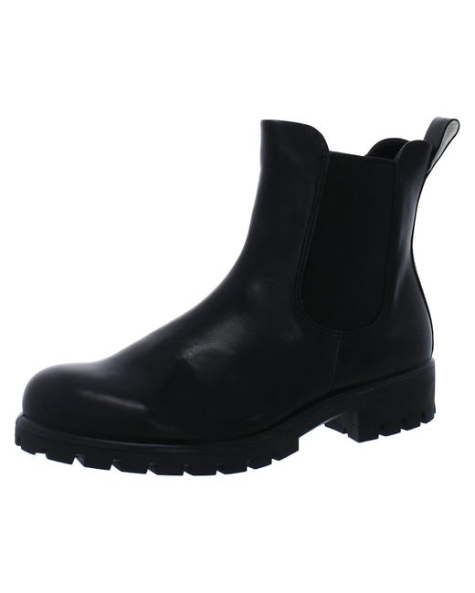 Ecco Black Modtray Leather lugged Sole Chelsea Boots