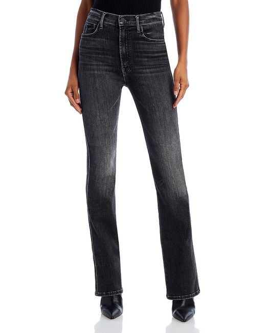 Mother Blue High Rise Faded Bootcut Jeans