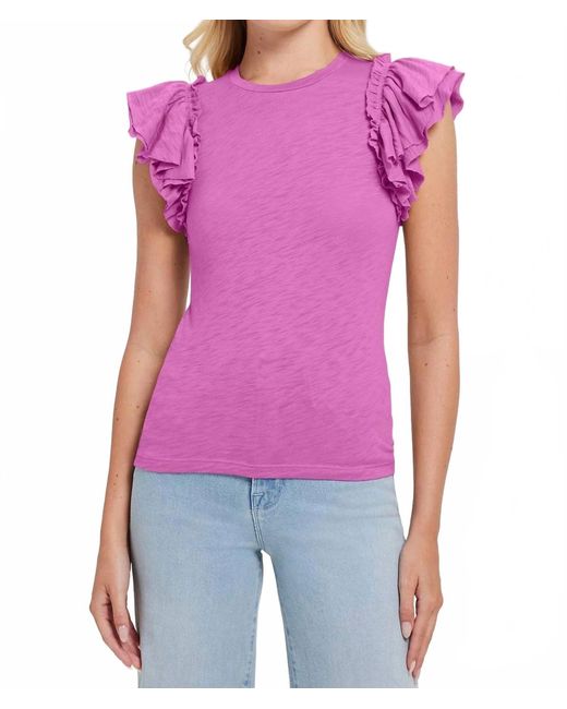 Goldie Purple Double Ruffle Tee