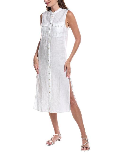 Nation Ltd White Carina Linen Shirtdress