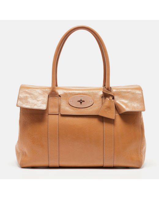 Mulberry Brown Patent Leather Bayswater Satchel