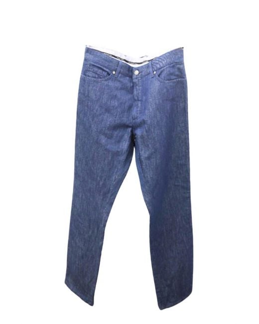 Zegna Blue Straight Leg Jeans for men