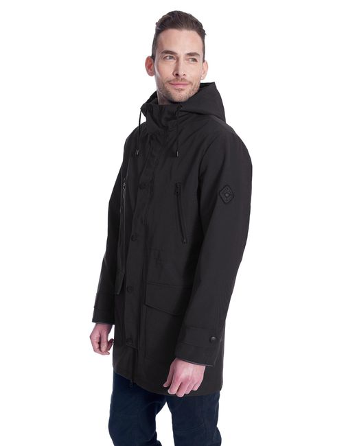 Alpine North Black Banks Drawstring Raincoat for men