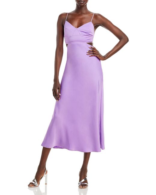 A.L.C. Purple Blakely Open Back Long Cocktail And Party Dress