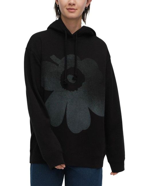 Marimekko Kioski フラワープリント パーカー xs黒 Marimekko Teesi Unikko Placement Kioski Hoodie in Black | Lyst
