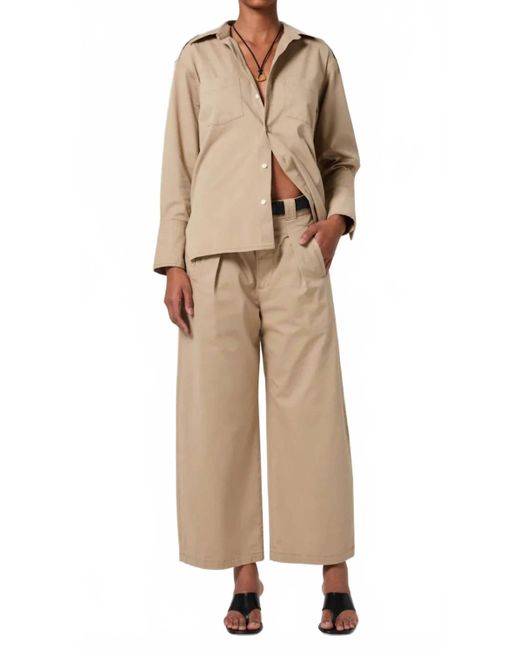 Citizens of Humanity Natural Cara Cropped Pleated Trouser