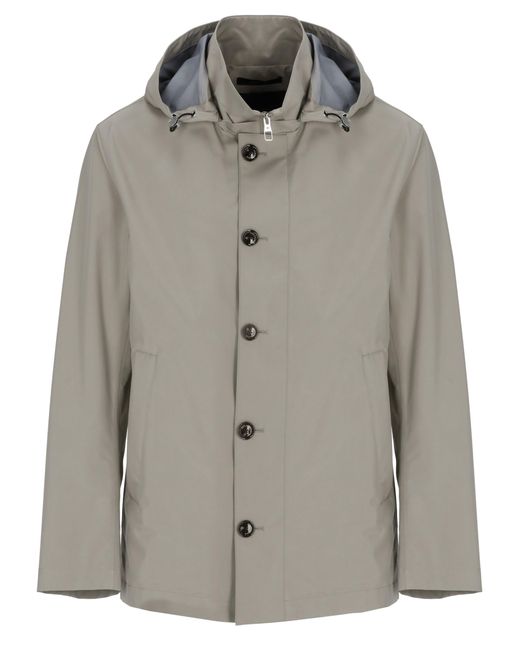 Montecore Gray Tech Fabric Hooded Jacket for men