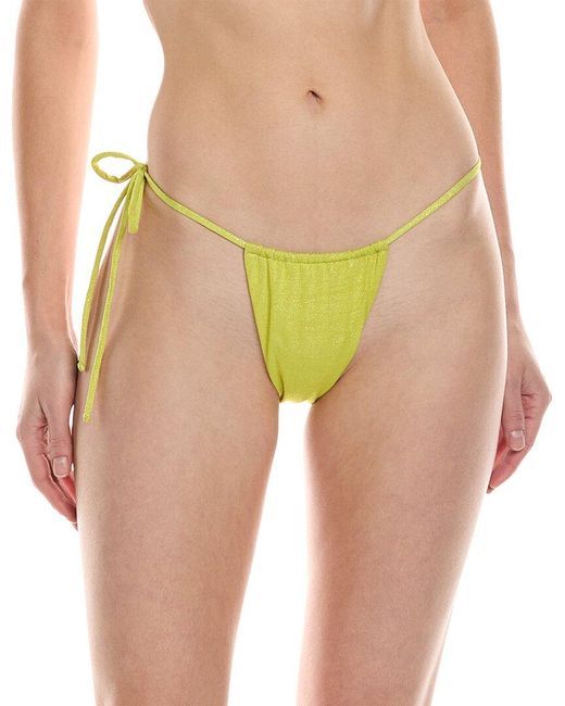 Monica Hansen Yellow Beachwear Lurex Side Tie String Bikini Bottom