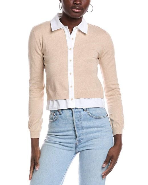 NAADAM Blue Mixed Media Cashmere-Blend Cardigan