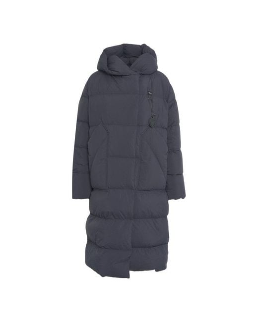 Blauer Blue Maxi-Length Padded Coat With Voluminous Silhouette And Cozy Hood