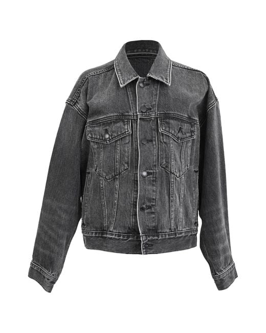 Alexander Wang Gray Logo Patch Denim Jacket
