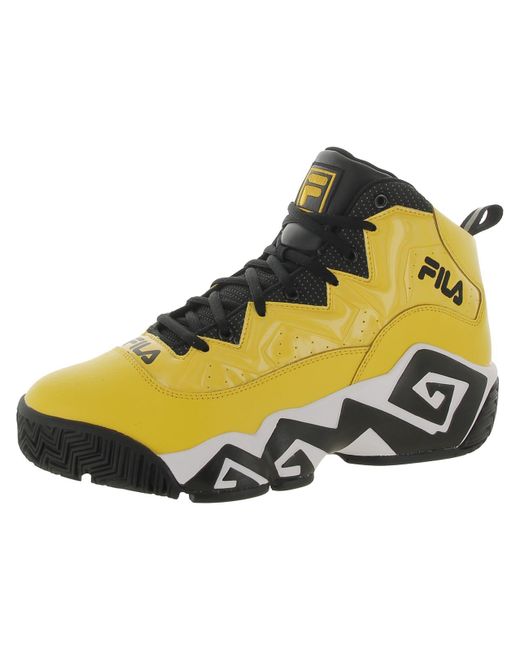Fila Yellow Mb Leather Athletic Basketball Shoes for men