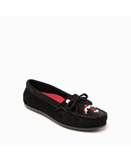 Minnetonka Black Thunderbird Animikii Hardsole Moccasin