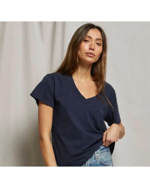 PERFECTWHITETEE Blue Hendrix Basic V Neck Tee