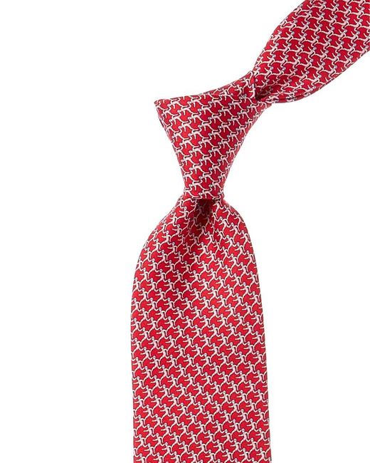 Ferragamo Red Runners Silk Tie for men